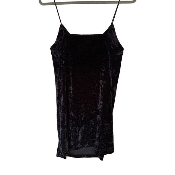 Kensie Small Mini Black Body-con Crushed Velvet Slip Dress - Picture 6 of 6